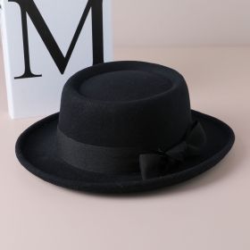 Vintage Bow British Wild Leisure Fashion Top Hat (Option: Black-Free Size)