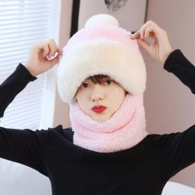 Women's Autumn And Winter Wind-proof Cycling Scarf Mask Integrated (Option: Pink-One size)