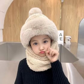 Women's Autumn And Winter Wind-proof Cycling Scarf Mask Integrated (Option: Off white-One size)