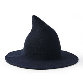 European And American Halloween Wool Wizard Hat (Option: Navy Blue-M 56to58cm)