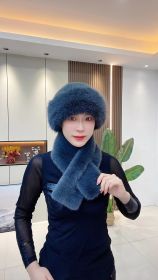 Suit Winter Scarf Mongolian Cap Plush Hat Women's Thickened (Option: Dark Gray-Free Size)