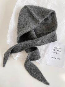 Bandage Warm Balaclava Retro Pullover Earmuffs Hat (Option: Dark Gray)