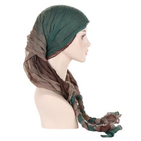 Tam-o'-shanter Hand-woven Braid Bandana Scarf Female Cap (Option: Green Coffee Gradient)