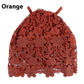Hat Female Ethnic Style Flower Hat Hollow Single Layer Pullover (Option: Orange-Free Size)