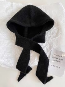 Bandage Warm Balaclava Retro Pullover Earmuffs Hat (Option: Black)