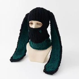 Hand Woven Heavy Wool Warm Hat (Option: Dark green-One size)