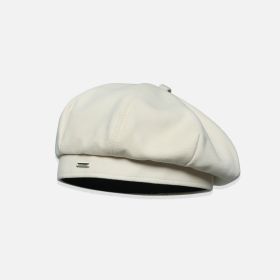 Big Head Circumference Makes Face Look Smaller Beret Winter All-matching Painter Cap (Option: MM970 Beige-Free Size)