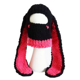Hand Woven Heavy Wool Warm Hat (Option: Watermelon red-One size)