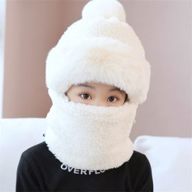 Women's Autumn And Winter Wind-proof Cycling Scarf Mask Integrated (Option: Off white-Children Size)