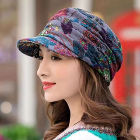 Female Korean Version Of A Hundred Soft Brim Hat Ethnic Wind (Option: Grey-One size)