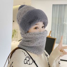 Women's Autumn And Winter Wind-proof Cycling Scarf Mask Integrated (Option: Bluish grey-One size)