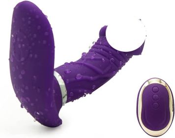 Adult Toy for Women Pleasure Licking Wearable Vibrator Smooth Flexible Silicone Wireless Remote Control Vibrating USB Rechargeable Massager for Woman (Color: Purple)