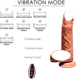 Pennis artificiel étanche mâle Dillo poussant pour les femmes;  prise analogique réaliste Dillo Bultt;  fonction de chauffage Pennis réaliste ventouse (Color: SKin)