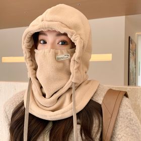 Hat Cycling Winter Women's Windproof Outdoor Thickened Warm (Option: Khaki-Adjustable)