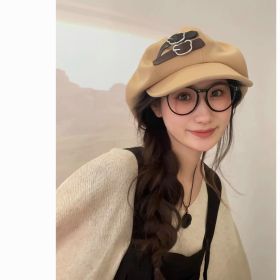 Cloud Hat For Women Autumn And Winter All-matching Small Face (Option: Khaki Bear Style)