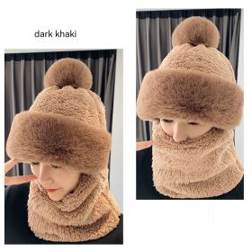 Hat Ear Protection And Wind Protection Outdoor Female Single-layer Fleece-lined (Option: Deep Khaki)