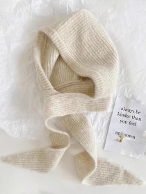 Bandage Warm Balaclava Retro Pullover Earmuffs Hat (Option: Beige)