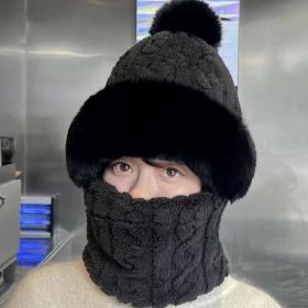 Hat Ear Protection And Wind Protection Outdoor Female Single-layer Fleece-lined (Option: BLACK A)