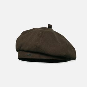 Big Head Circumference Makes Face Look Smaller Beret Winter All-matching Painter Cap (Option: MM970 Coffee-Free Size)